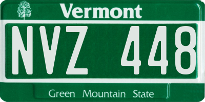 VT license plate NVZ448