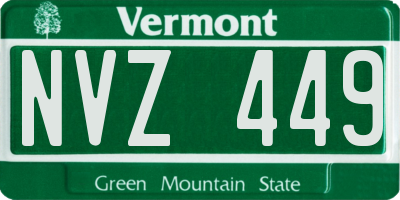 VT license plate NVZ449