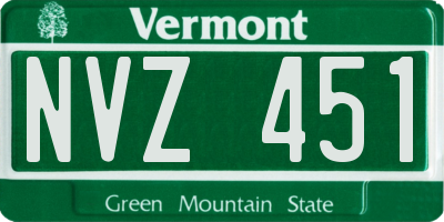 VT license plate NVZ451