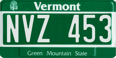 VT license plate NVZ453