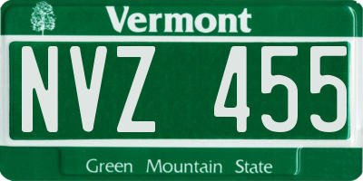 VT license plate NVZ455
