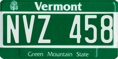 VT license plate NVZ458