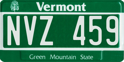 VT license plate NVZ459