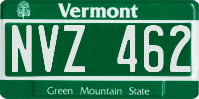 VT license plate NVZ462