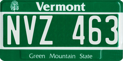 VT license plate NVZ463