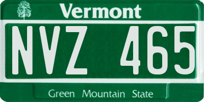 VT license plate NVZ465