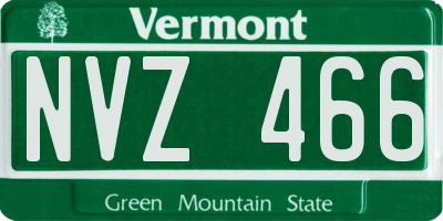 VT license plate NVZ466