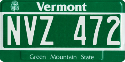 VT license plate NVZ472