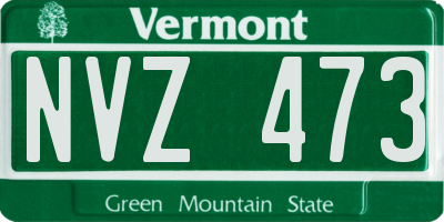 VT license plate NVZ473