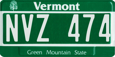 VT license plate NVZ474