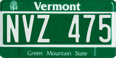 VT license plate NVZ475