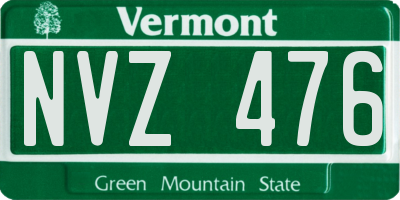 VT license plate NVZ476