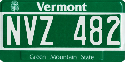 VT license plate NVZ482