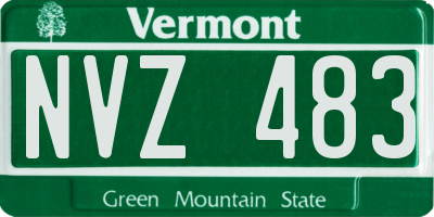 VT license plate NVZ483