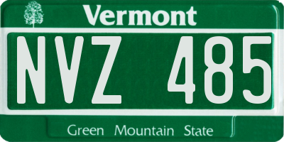 VT license plate NVZ485