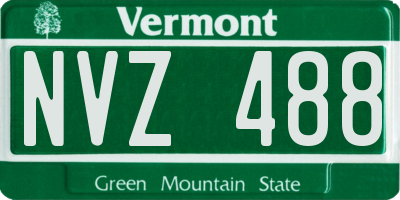 VT license plate NVZ488