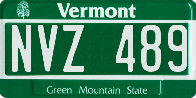 VT license plate NVZ489
