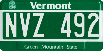VT license plate NVZ492