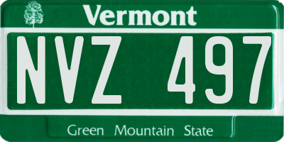 VT license plate NVZ497