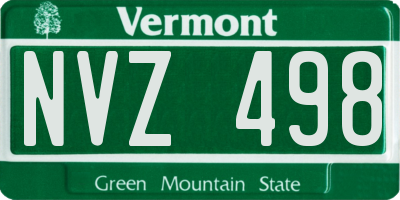 VT license plate NVZ498