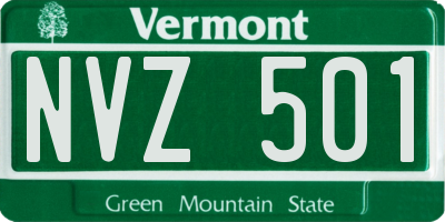VT license plate NVZ501