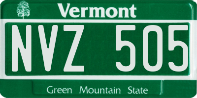VT license plate NVZ505