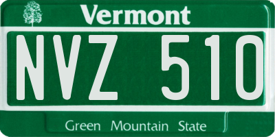 VT license plate NVZ510
