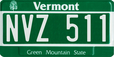 VT license plate NVZ511