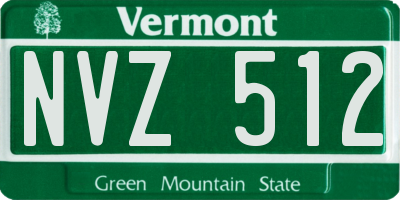 VT license plate NVZ512