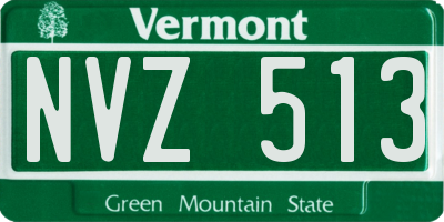 VT license plate NVZ513