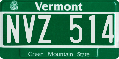 VT license plate NVZ514
