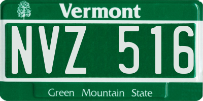 VT license plate NVZ516