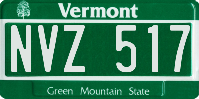 VT license plate NVZ517