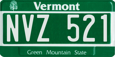 VT license plate NVZ521