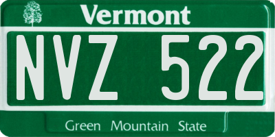 VT license plate NVZ522