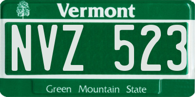 VT license plate NVZ523