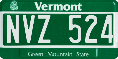 VT license plate NVZ524