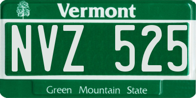 VT license plate NVZ525