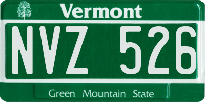 VT license plate NVZ526