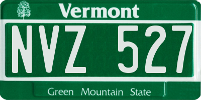 VT license plate NVZ527