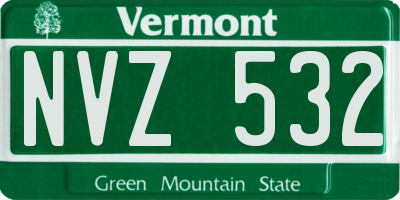 VT license plate NVZ532