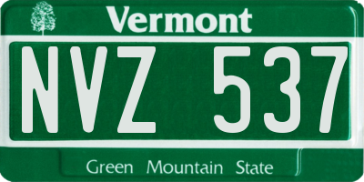 VT license plate NVZ537