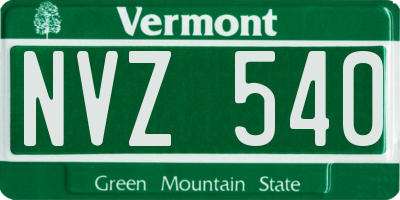 VT license plate NVZ540