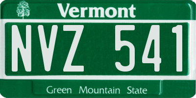 VT license plate NVZ541