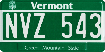 VT license plate NVZ543