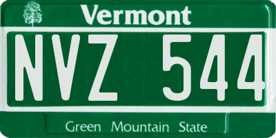 VT license plate NVZ544