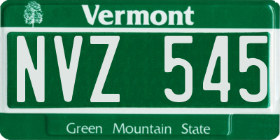 VT license plate NVZ545