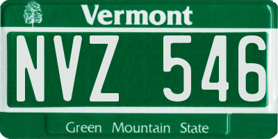 VT license plate NVZ546