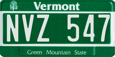 VT license plate NVZ547
