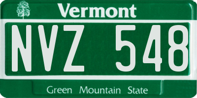 VT license plate NVZ548